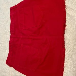 Red American Eagle mini skirt